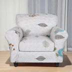 Searchi Stretch Sofa Cover Printed Couch Covers, Floral Pattern 2 Piece Armchair Slipcover With Separate Chair Cushion Cover, Washable Furniture Protector For Living Room(Armchair, Autumn Leaves)