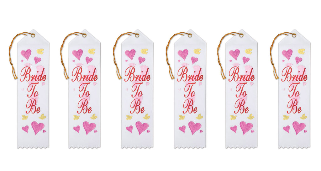 Beistle Bride to be Award Ribbons, 2 by 8-Inch, 6-Pack