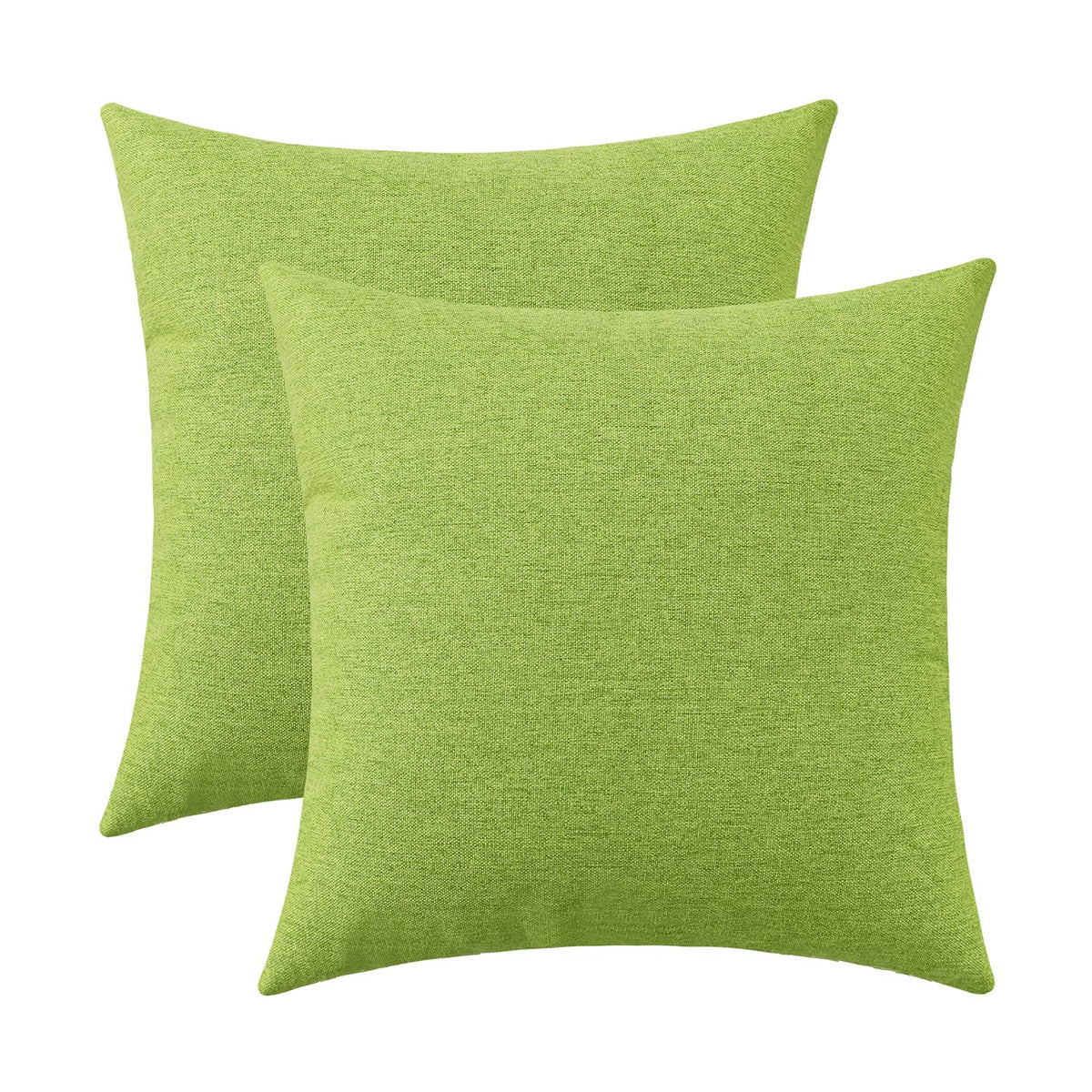 Jeneoo Decorative Grass Green Throw Pillow Covers Rustic Farmhouse Square Linen Burlap Soft Comfy Solid Cushion Couch Cases For