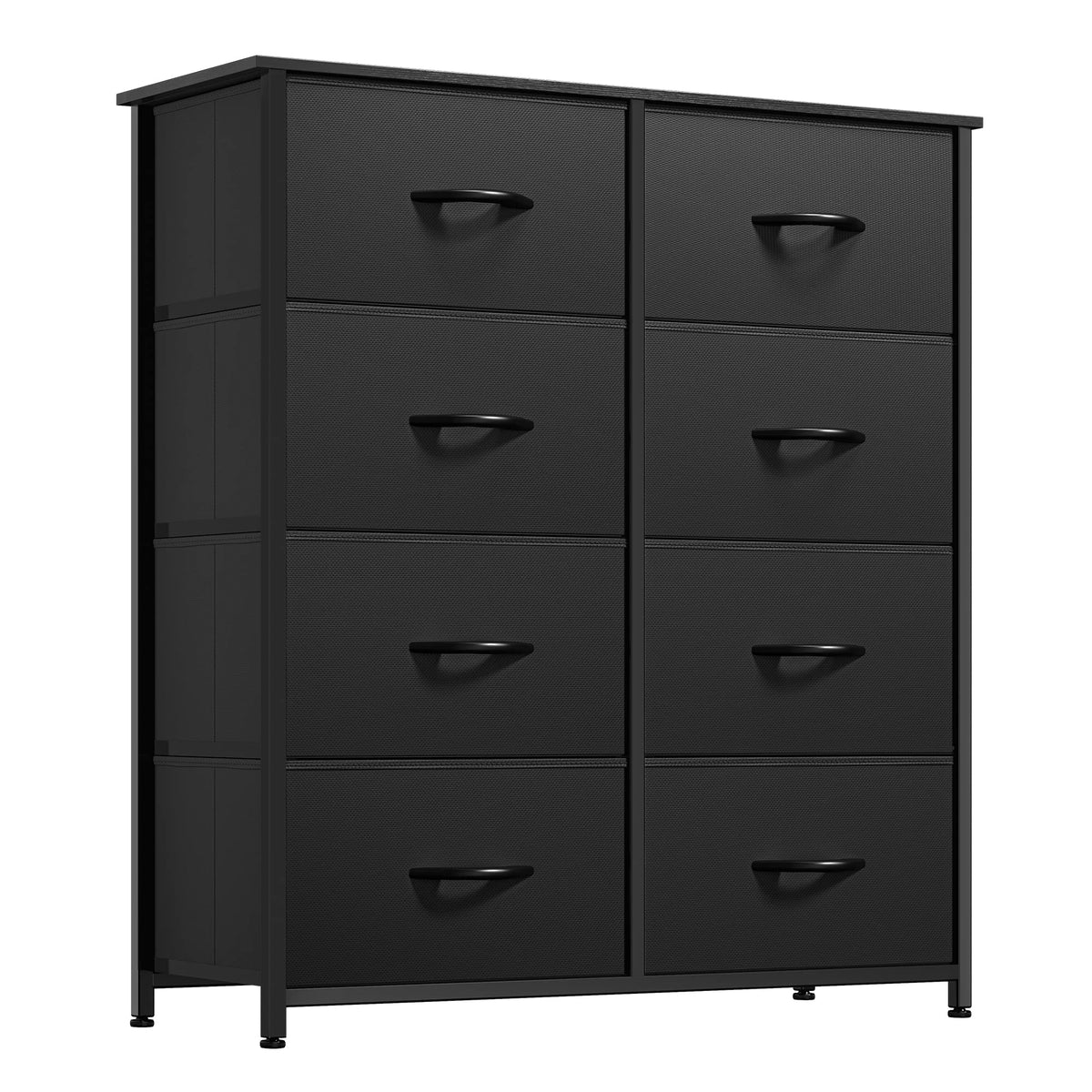 Yitahome Fabric Dresser With 8 Drawers, Tall Dresser With Fabric Bins, Storage Tower Unit, Chest Of Drawers For Living Room, Hallway, Black