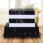 Elegant Comfort Eloise Marble Printed 6-Piece Sheet Set, 1500 Premium Hotel Quality Microfiber, Soft, Wrinkle And Fade Resistant, Fitted Sheets With Smart Pockets, Marble Sheet Set, Full, Black