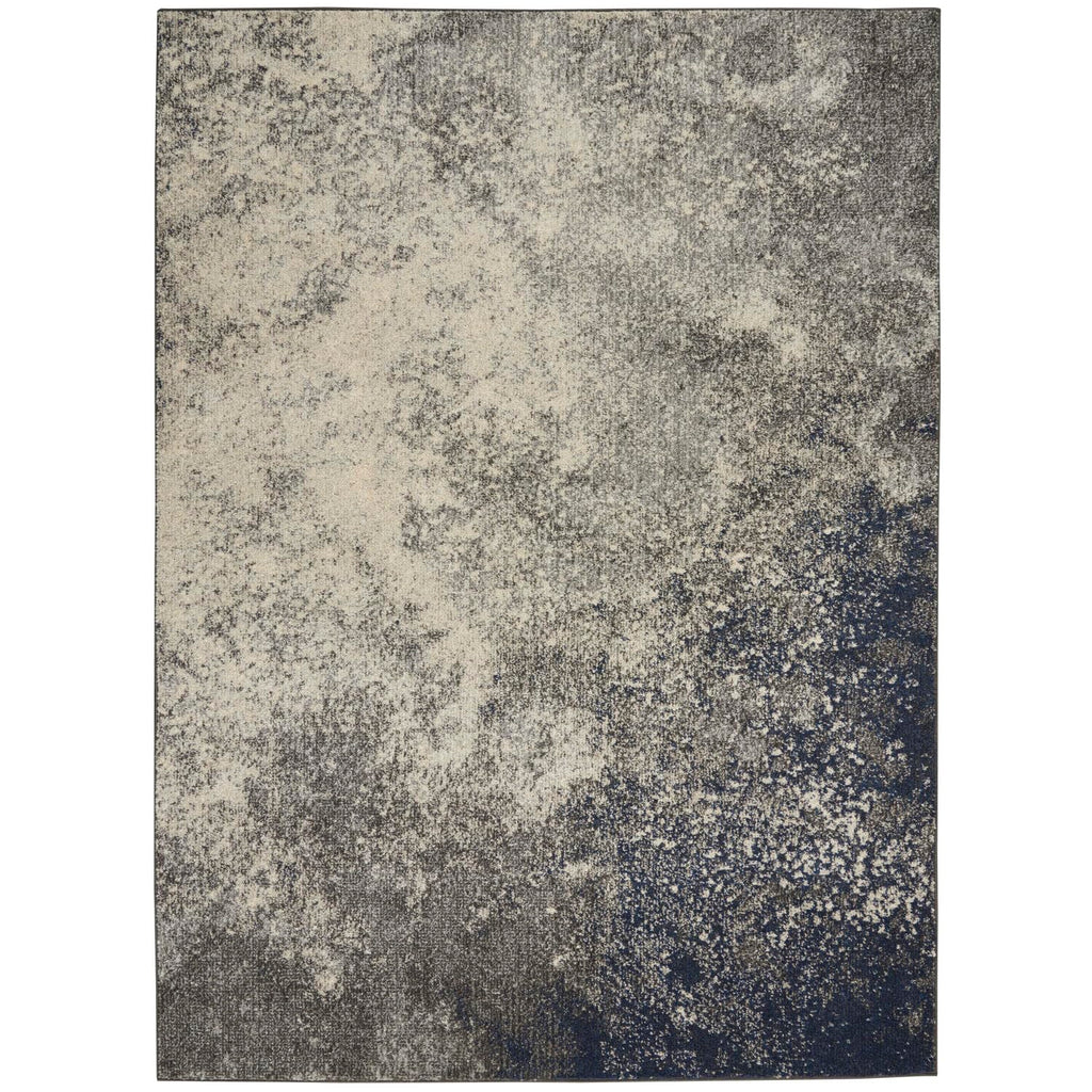 Nourison Passion Charcoal/Ivory 5'3'' x 7'3'' Area-Rug, Modern, Abstract, Easy-Cleaning, Non Shedding, Bed Room, Living Room, Di