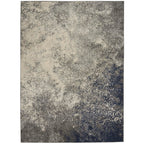 Nourison Passion Charcoal/Ivory 5'3'' x 7'3'' Area-Rug, Modern, Abstract, Easy-Cleaning, Non Shedding, Bed Room, Living Room, Di