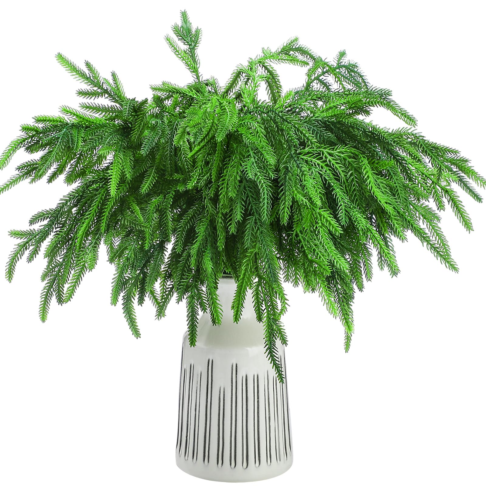 Jutom 80 Pcs Christmas Norfolk Pine Branches, Norfolk Pine Artificial Christmas Branches DIY Crafts Faux Christmas Norfolk Pine 