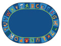 Carpets for Kids 5508 A to Z Animals 8ft 3in x 11ft 8in Oval Blue