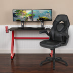 Flash Furniture Red Gaming Desk And Black Racing Chair Set With Cup Holder And Headphone Hook