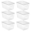 Vtopmart 6 Pack Clear Stackable Storage Bins With Lids, Large Plastic Containers With Handle For Pantry Organizer And Storage,Pe