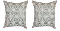 Homestory Cotton Embroidered Cushion Covers (White), Set Of 2, 50X50Cm