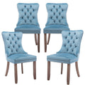 Lktart Dining Room Chairs Set Of 4, Velvet Upholstered Dining Chairs With Tufted Back And Solid Wood Legs For Kitchen Bedroom Di