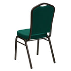 Flash Furniture Hercules Series Crown Back Stacking Banquet Chair In Green Fabric - Gold Vein Frame