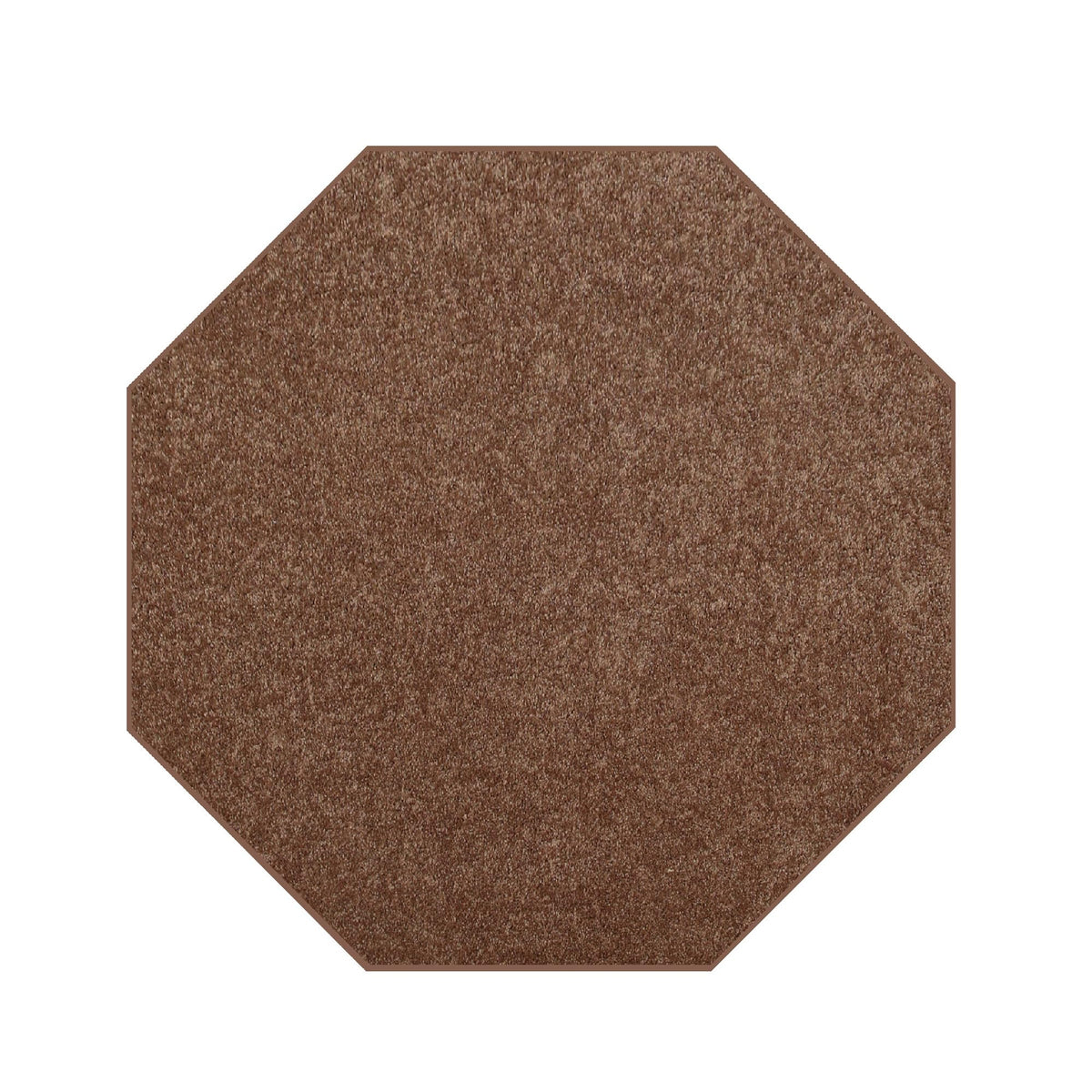 Pet Friendly Solid Color Area Rugs Brown - 4' Octagon, Indoor, Stain & Fade Resistant, Perfect for Living Room, Bedroom, Dining 