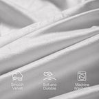Lazzzy Light Gray Velvet Curtains Thermal Insulated Curtains 96 Inch Lenth Room Darkening Window Drapes For Bedroom Living Room Super Soft Luxury Window Treatment 2 Panels Grommet
