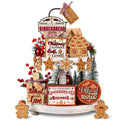 15 Pcs Christmas Tiered Tray Decor Set Hot Cocoa Wooden Signs Warm Winter Tabletop Wooden Block Sign Holiday Table Centerpiece f