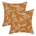 Fall Pillow Covers 16X16 Burnt Orange Cream Pumpkin Decor Throw Pillows Case For Couch Maple Leaves Autumn Harvest Thanksgiving