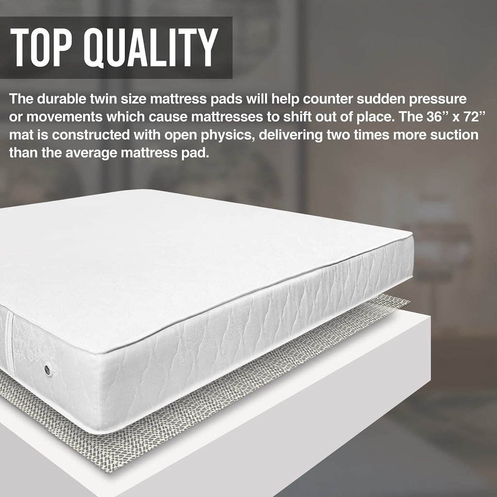 Nevlers Twin Size 36'' X 72'' Slip Resistant Mattress Pad | Prevents Mattress & Topper From Slipping & Sliding | Strong & Durabl