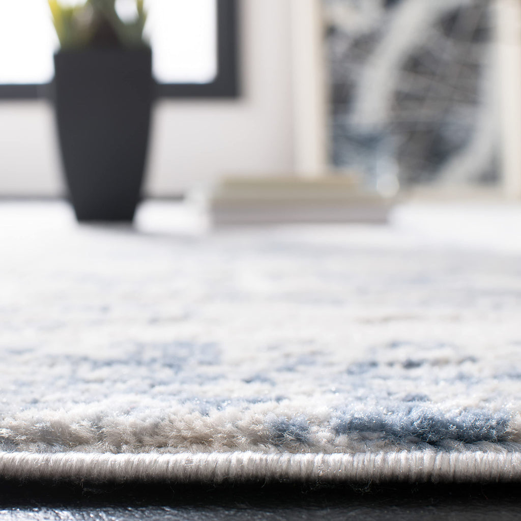 Safavieh Amelia Collection Runner Rug - 2'2'' X 14', Ivory & Blue, Modern Abstract Design, Non-Shedding & Easy Care, Ideal For H