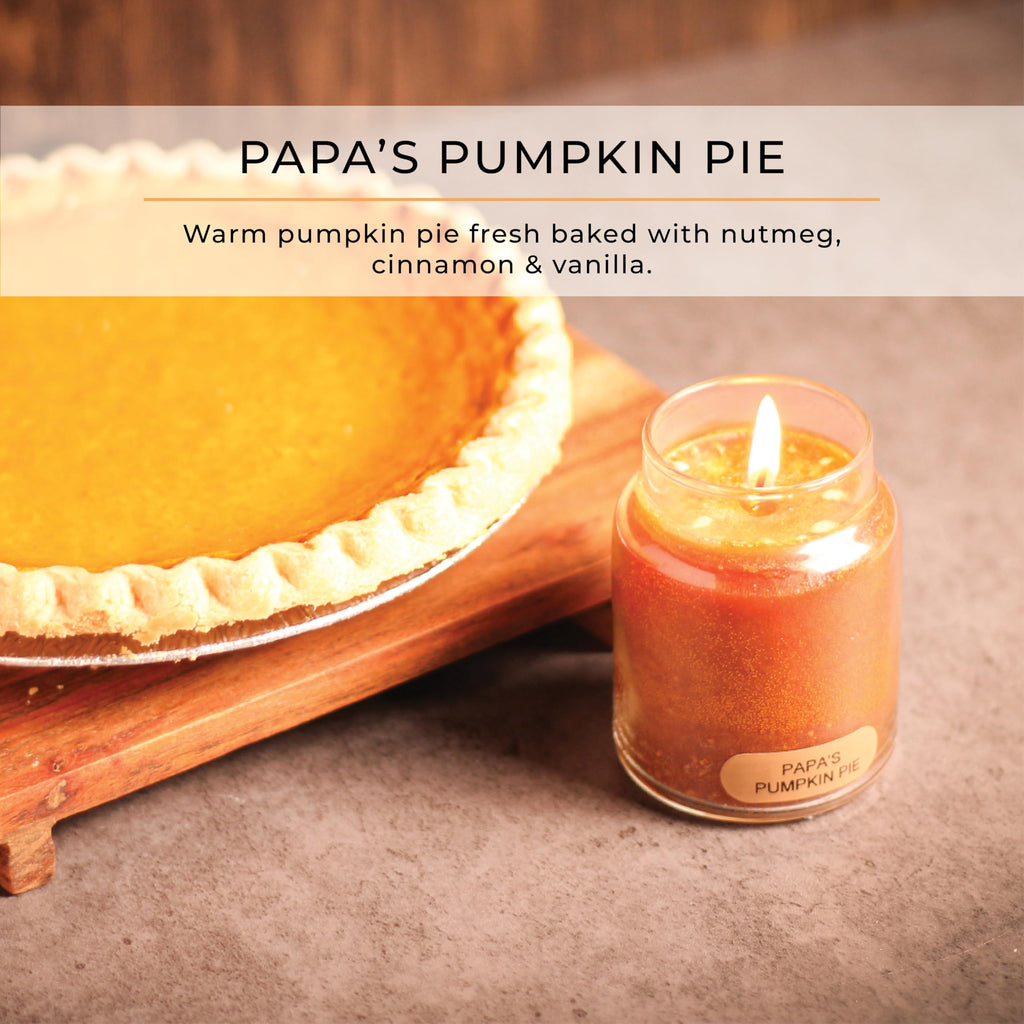 A Cheerful Giver - Papa'S Pumpkin Pie Baby Scented Glass Jar Candle (6Oz) With Lid & True To Life Fragrance Made In Usa