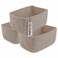 Zenlyzoo Small Woven Cotton Rope Storage Baskets, 3 Pack, 11.5x 7.5x4.7 in