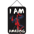 Marvel Spider-Man Upside Down Hanging Wood Wall Decor - I Am Amazing - Fun Spider-Man Sign for Movie Room or Kids Bedroom