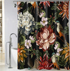 BIVINAR Extra Long Vintage Peonies Roses and Birds Shower Curtain 72 x 84 Inch, Waterproof Fabric Floral Bathroom Shower Curtain