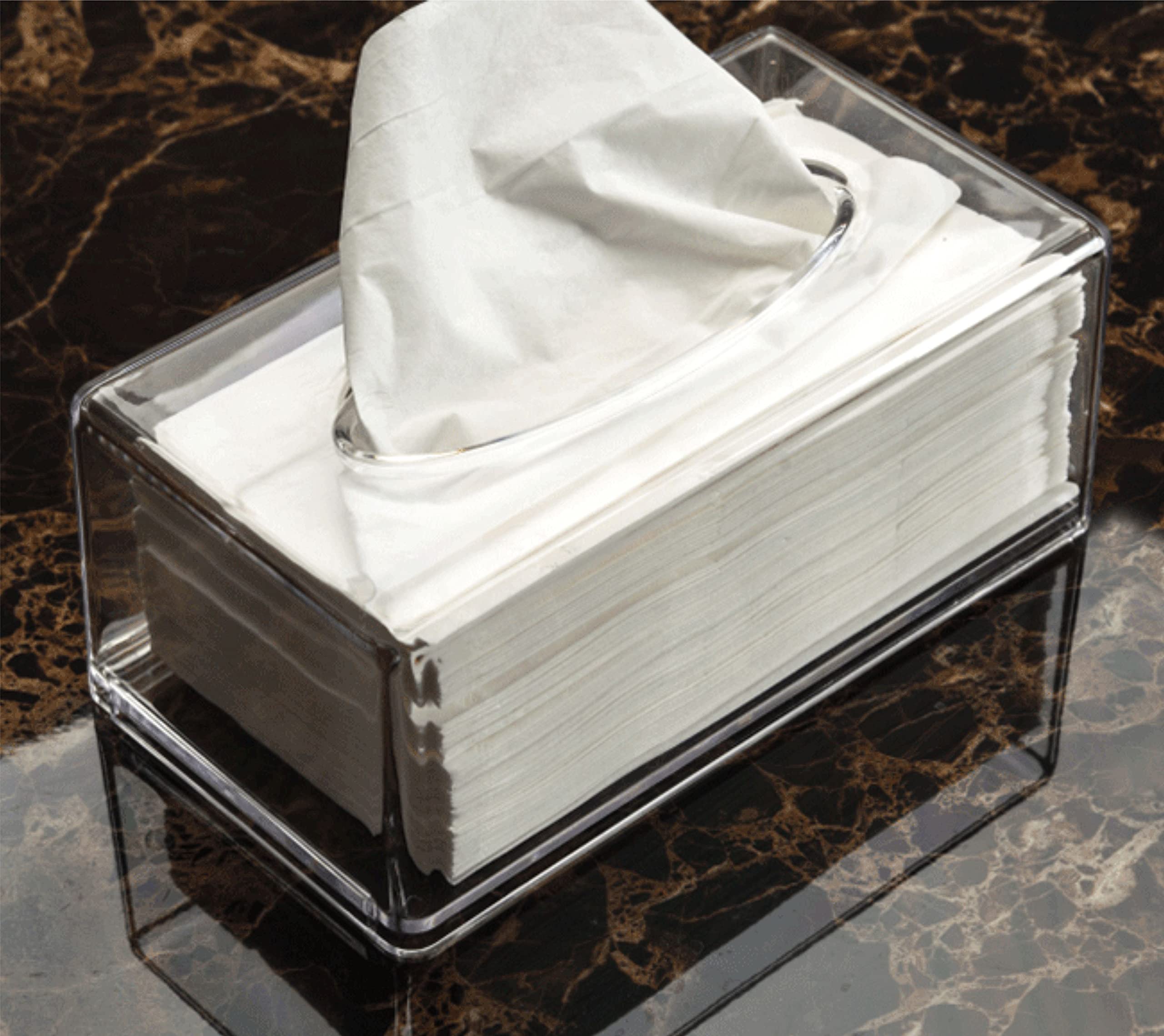 Clear Acrylic Tissue Box Holder With Cover Facial Tissue Dispenser Box Case For Countertop,Clear Plastic Dryer Sheet Container N