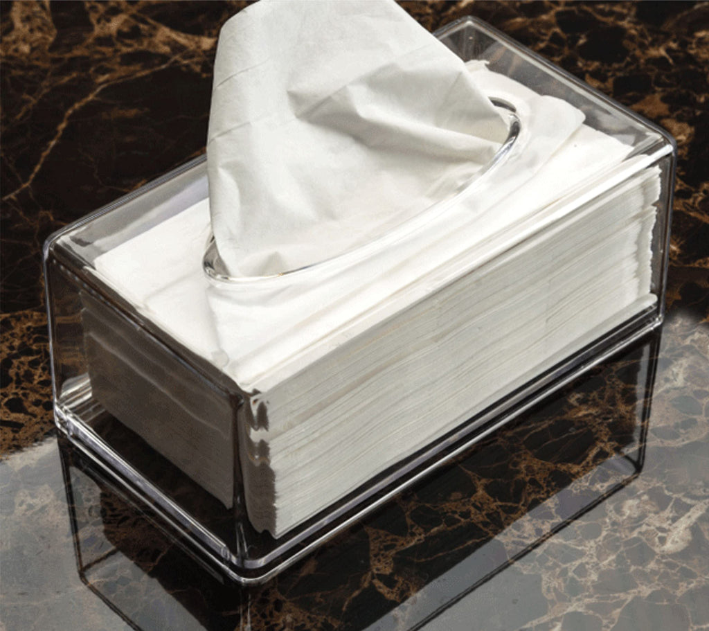 Cq Acrylic Tissue Box Holder With Cover Rectangular,Facial Tissue Dispenser Box Case For Countertop,Clear Plastic Dryer Sheet Co