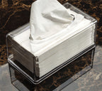 Cq Acrylic Tissue Box Holder With Cover Rectangular,Facial Tissue Dispenser Box Case For Countertop,Clear Plastic Dryer Sheet Co