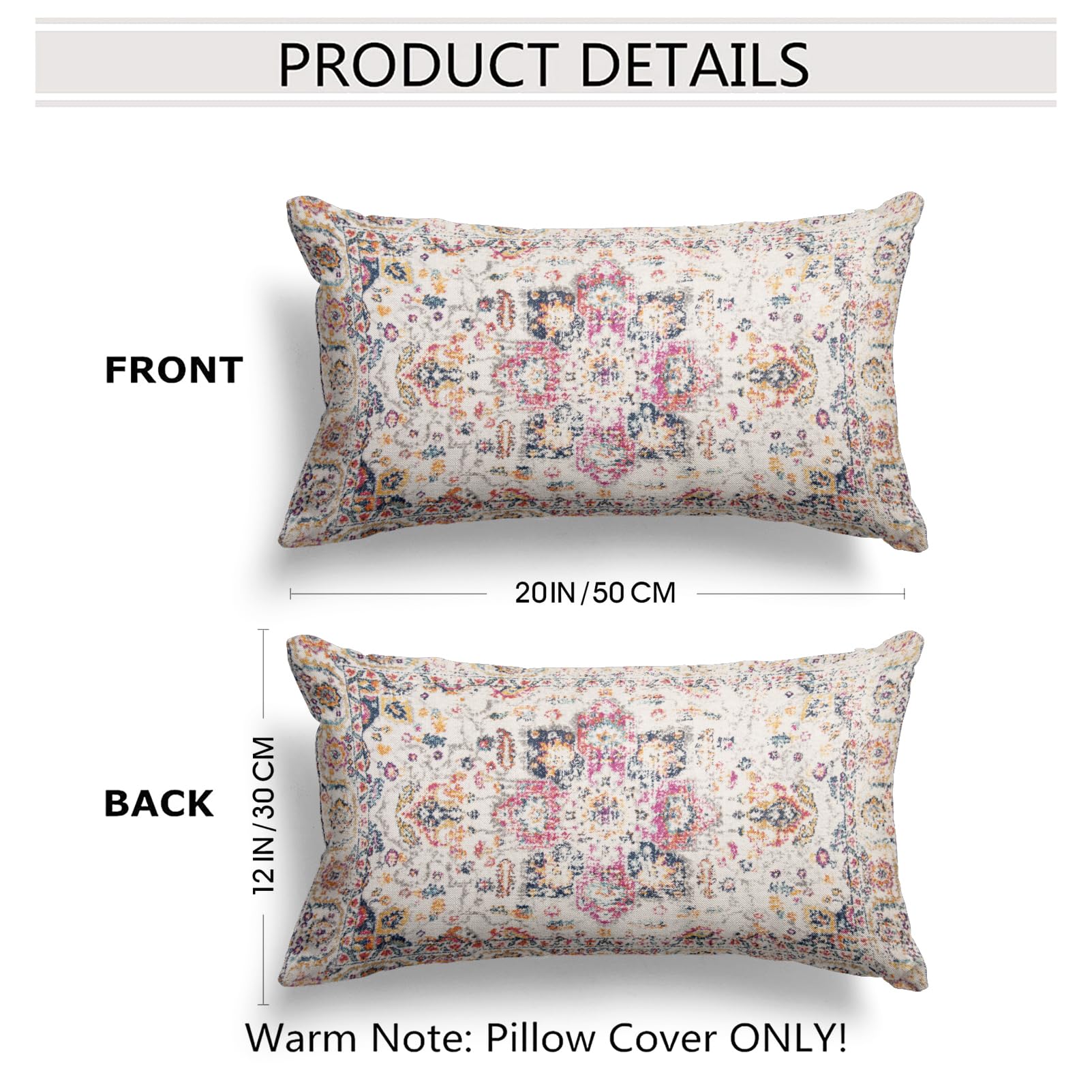 Snycler Boho Throw Pillow Covers 12X20 Inch Set Of 2 Burnt Yellow Terracotta Rust Colored Throw Pillows Double Sided Boho Home S