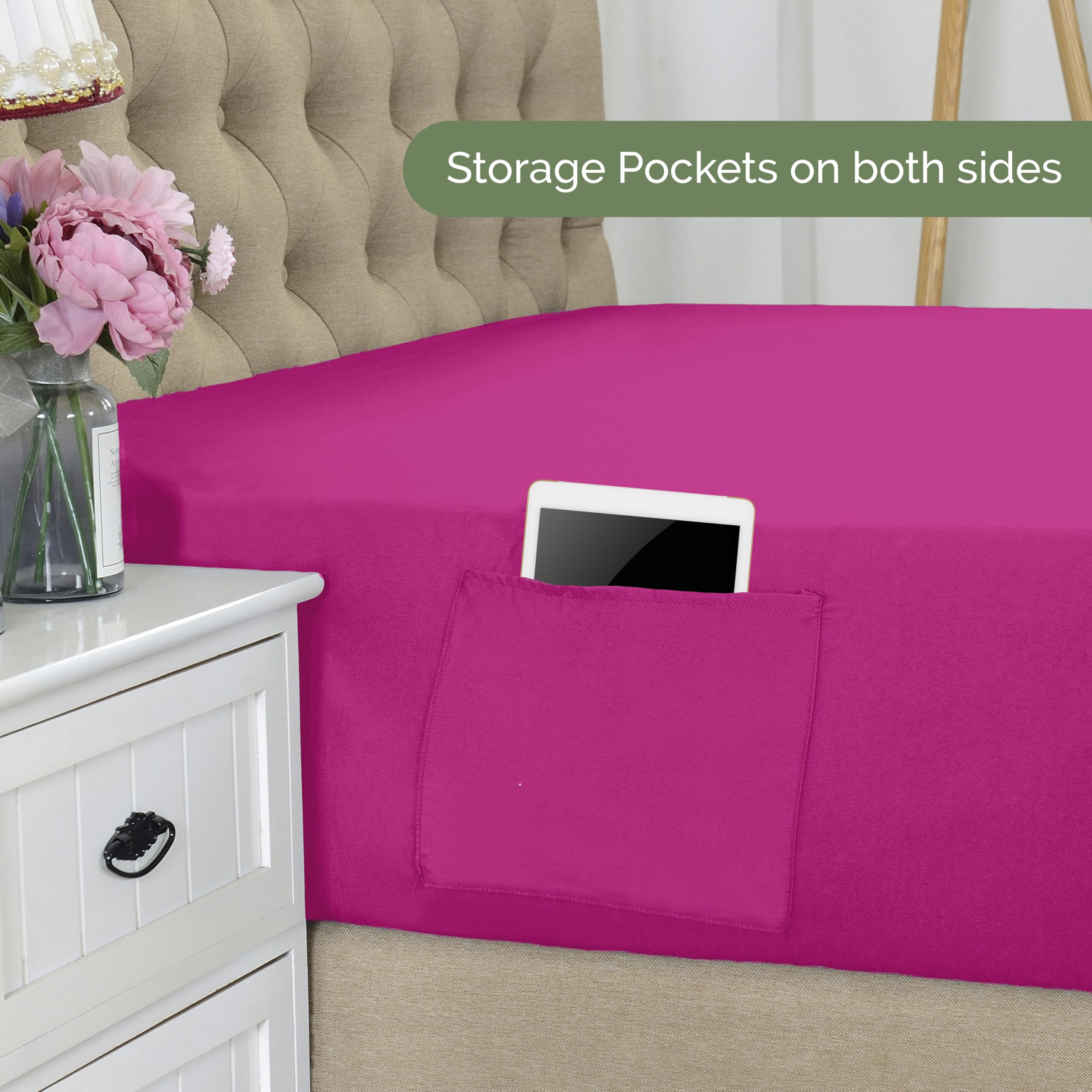 Elegant Comfort 1500 Premium Hotel Quality 18-21 Inches Deep - Extra Deep Pocket Single Fitted Sheet For High Mattress, Luxury And Softest, Smart Pocket - Wrinkle Free, Twin/Twin Xl, Pink