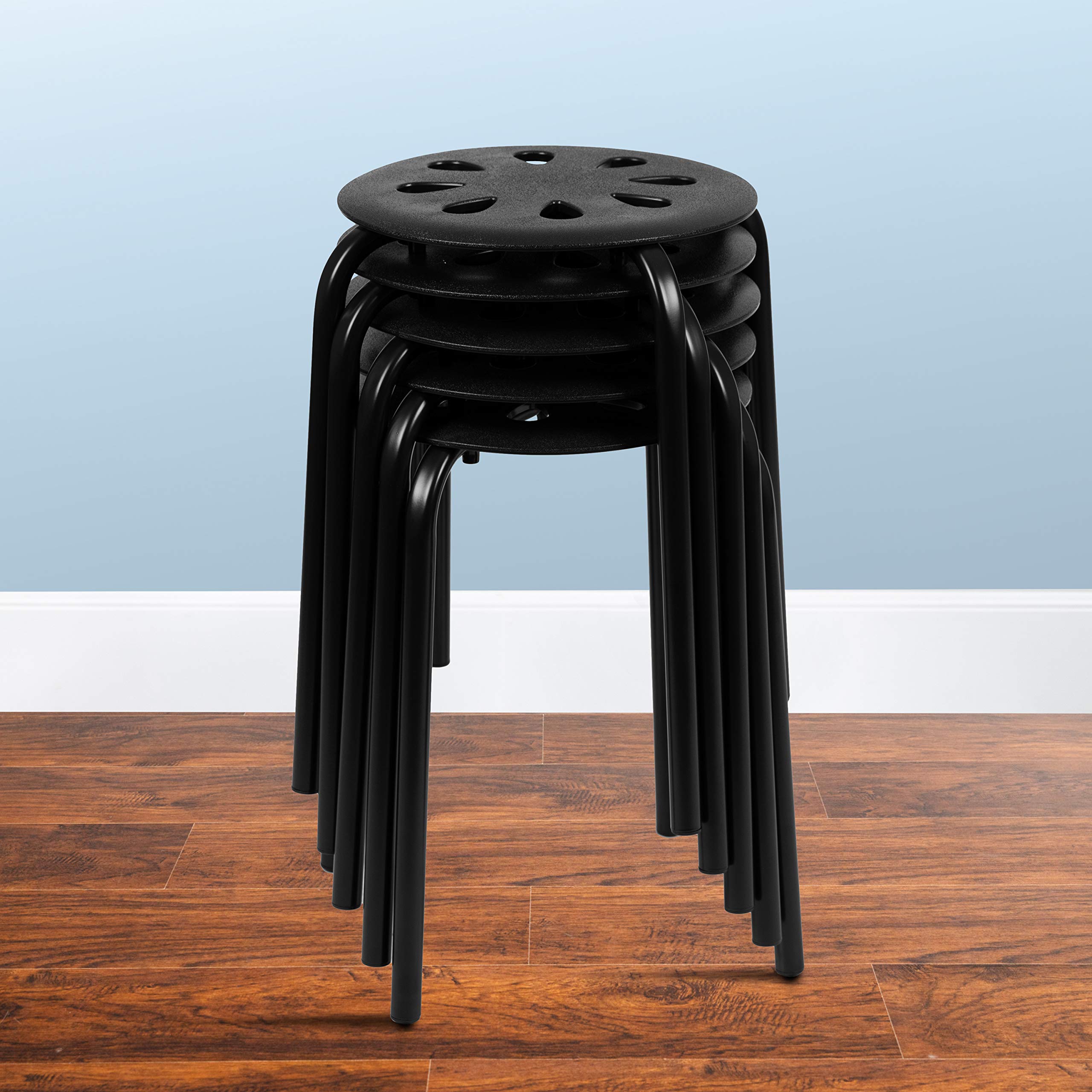 Flash Furniture Bailey Plastic Nesting Stack Stools - Thumbnail 2