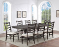 Steve Silver Furniture Hutchins 9pc Dining Table Set, Includes One 59 to 95-Inch Dining Table with Two 18-Inch Leaves and 8 Upholstered Side Chairs, Dining Room, 59" L x 42" W x 30" H, Brown