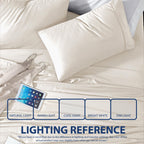 Cathay Home Essentials Ultra Soft Hypoallergenic Wrinkle Resistant Double Brushed Microfiber Bedding Sheet Set, Coconut Milk, Queen