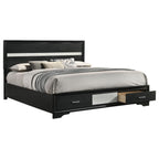 Coaster Home Furnishings Miranda Contemporary Wood California King Size Storage Panel Bed Frame 50-inch Headboard Black 206361KW