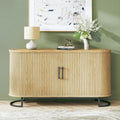HUAHUU Sideboard Buffet Cabinet with Storage, 54.3 Fluted Buffet Cabinet with Tambour, Sideboard Buffet with Adjustable Shelves,