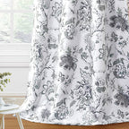 H.Versailtex Blackout Curtains 63 Inch Length 2 Panels Set Floral Print Curtain Drapes For Living Room Thermal Insulated Grommet