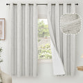 Lajode Linen 100% Blackout Curtains For Bedroom 63 Inch Length 2 Panels, Thermal Insulated Complete Light Blocking Noise Reducin