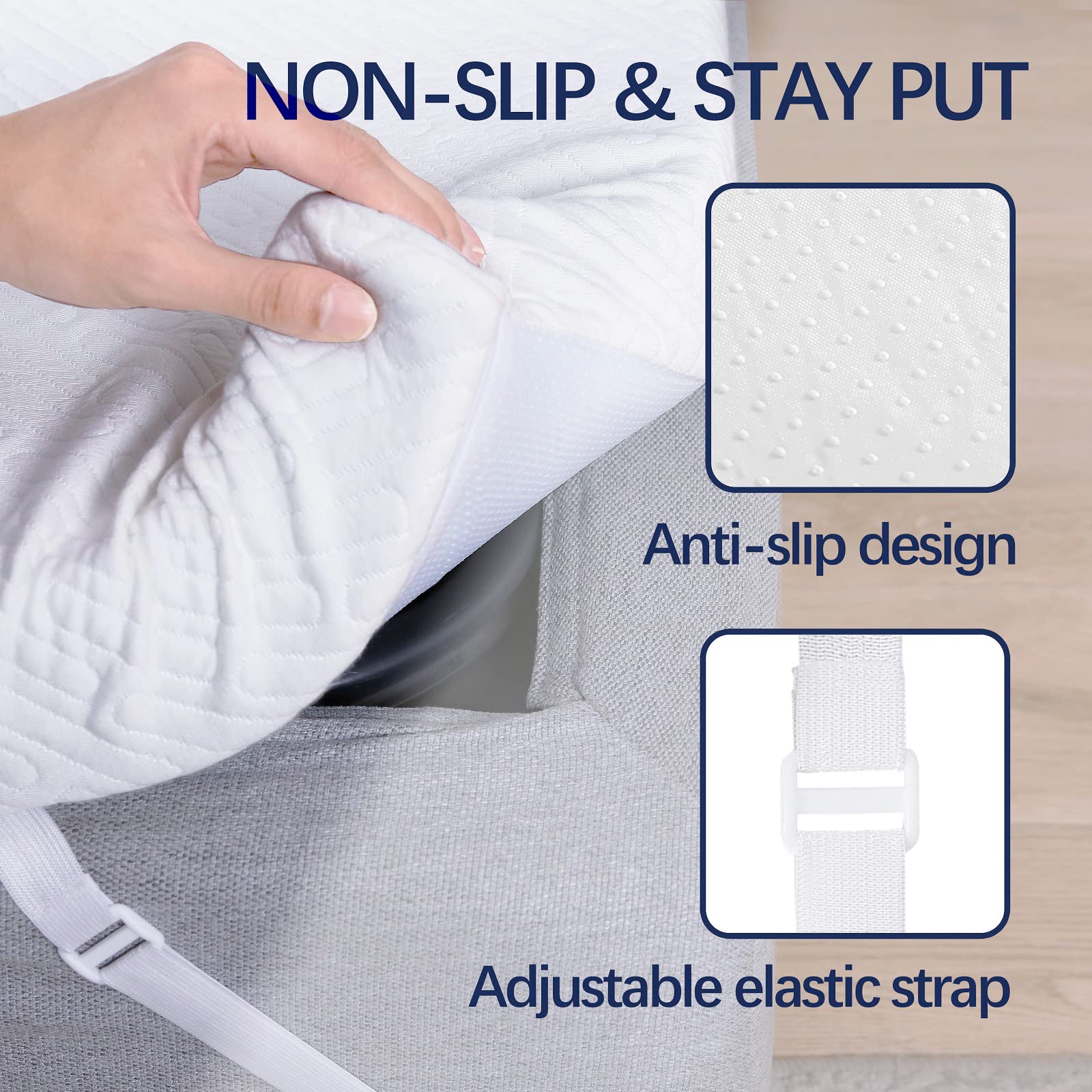 3 Inch Gel Memory Foam Mattress Topper King Size High Density Cooling Pad Pressure Relief Bed Topper (With Removable & Bamboo Co