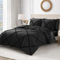 Juicy Couture Diamond King Comforter Set - Ruffle 3-Piece Machine Washable Reversible Bedding Comforter Set, Black