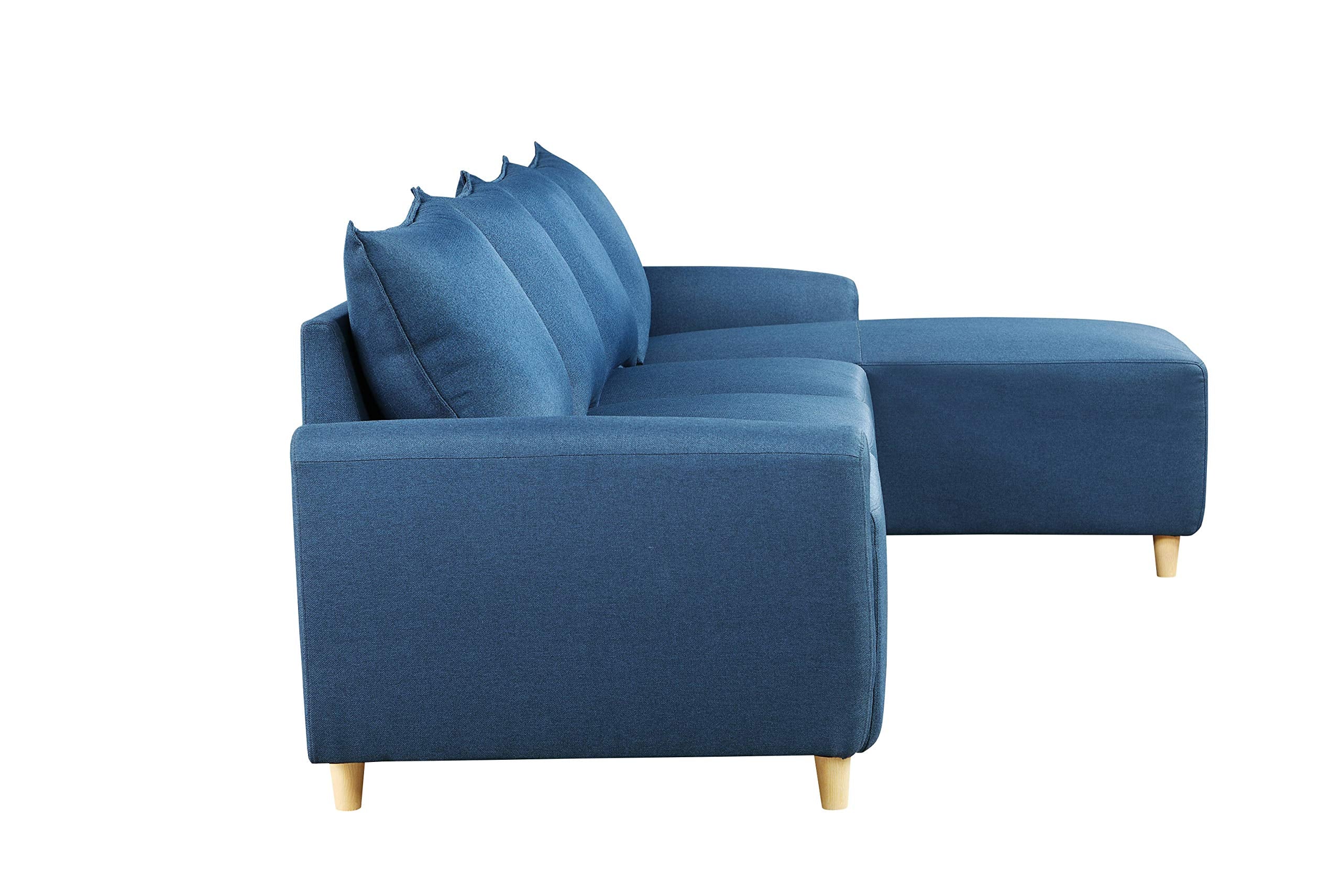 Acme Marcin Sectional Sofa in Blue Fabric