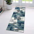 LUXE WEAVERS Lagos Collection 7558 Light Blue 2x7 Abstract Area Rug