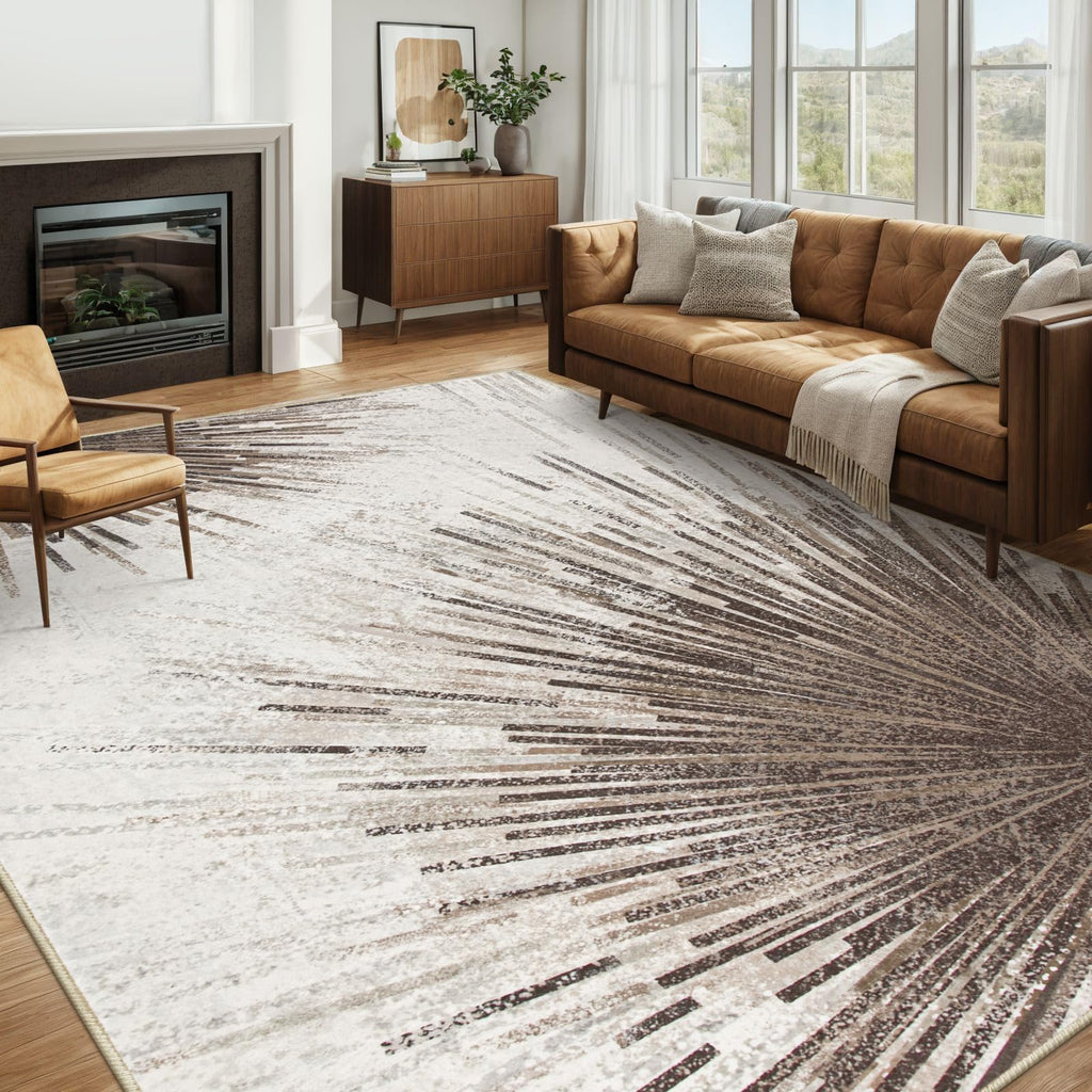 Lahome Modern Living Room Rugs 8X10 Area Rug - Washable Ultra-Thin Soft Large Rugs Non-Slip Stain Resistant Dining Room Rugs For