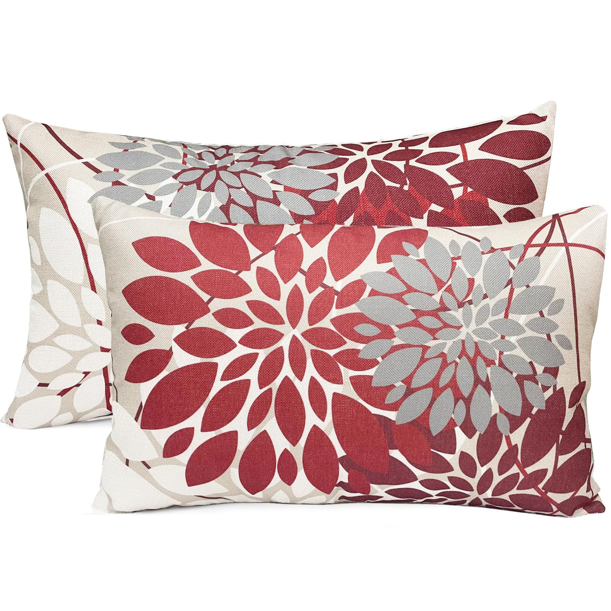 Wine Red Decorative Throw Pillow Covers 12x20 Inch Pillow Covers for Couch Living Room Bedroom Outdoor.Modern Sofa Throw Pillow 