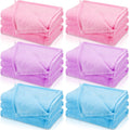 Smoothnovelty 6 Pcs Valentines Day Fleece Sleepover Blankets For Girls Soft Fuzzy Throw Blanket Bulk Warm Flannel Spa Blanket Fo