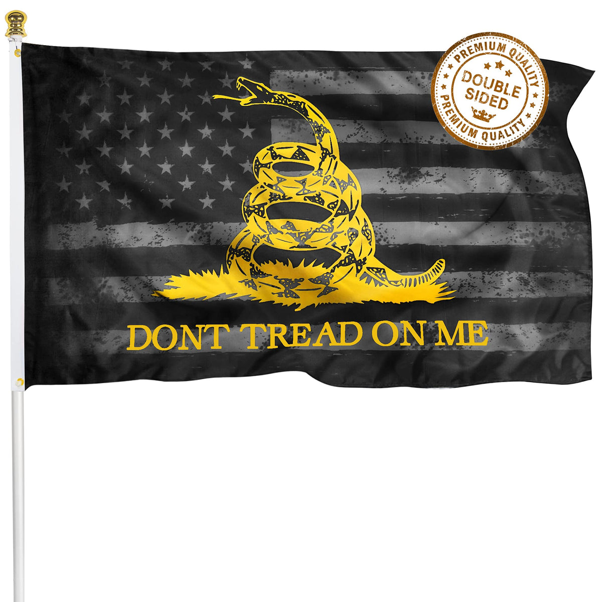 Xifan Premium Don'T Tread On Me Gadsden American Flag, Heavy Duty Polyester Vibrant Print Double Stitched, 2X3 Ft Tea Party Ratt