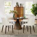 COLAMY Upholstered Dining Chairs Set of 4, Modern Fabric Dining Room Kitchen Side Chair with Padded Seat and Wood Legs for Resta