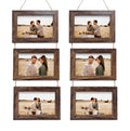 Rexllon 5x7 Wall Hanging Picture Frames Collage with 3 Opening Rustic Brown Frames 2 Pack