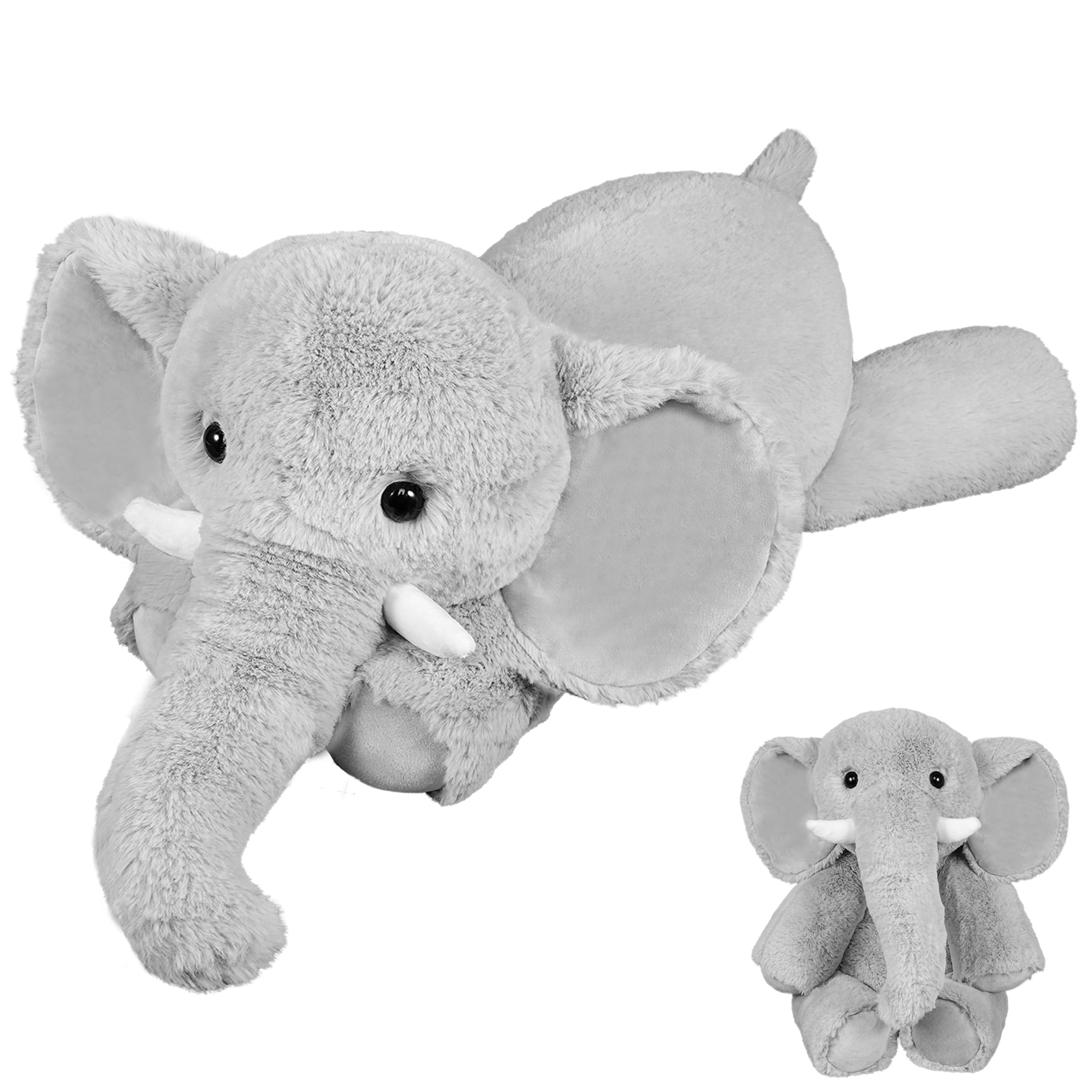 CSVBTRF Weighted Stuffed Animals, 4.1 lbs 22 Elephant Plush Hugging Pillow, Elephant Stuffed Animal Gifts for Kids Boys and Girl