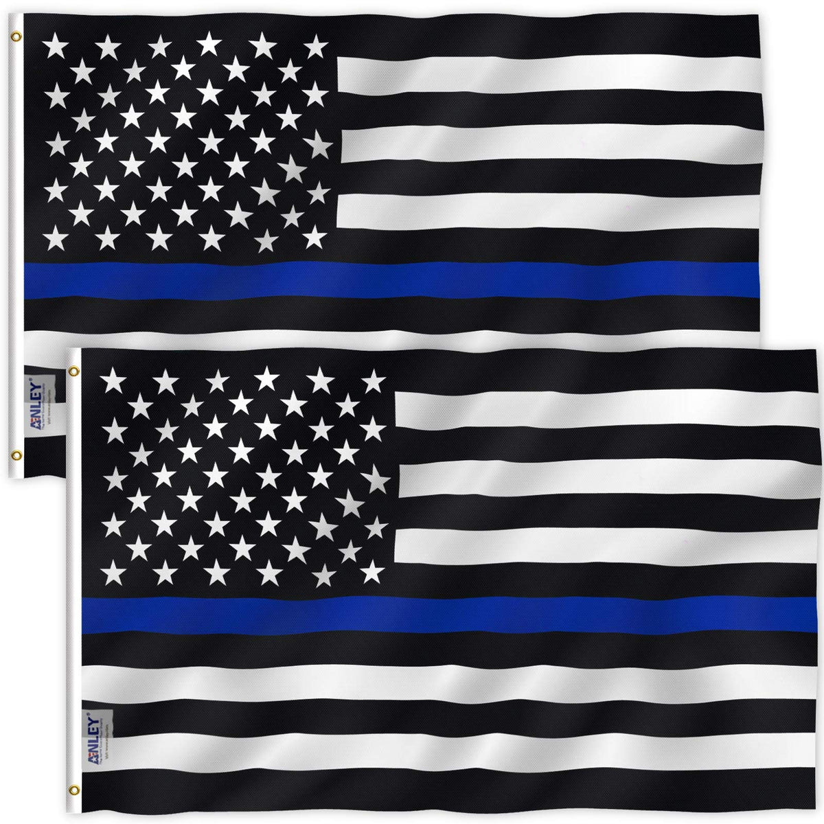 Anley Fly Breeze 3X5 Foot Thin Blue Line Usa Flags - Canvas Header And Double Stitched - Honoring Law Enforcement Officers Flag