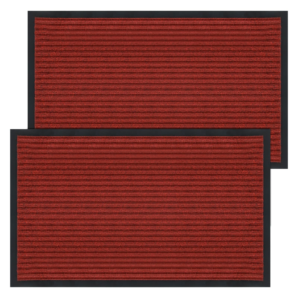 Neiza Front Door Mat Inside And Outside Entrance Christmas Red - 2 Pack Low Profile Welcome Mats-Non-Slip Doormats For Back Pati