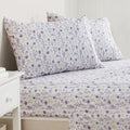 4-Piece Queen Size Floral Print Microfiber Sheet Set | Ultra-Soft, Brushed Bedding Sheets & Pillowcases | Wrinkle Free, Comforta